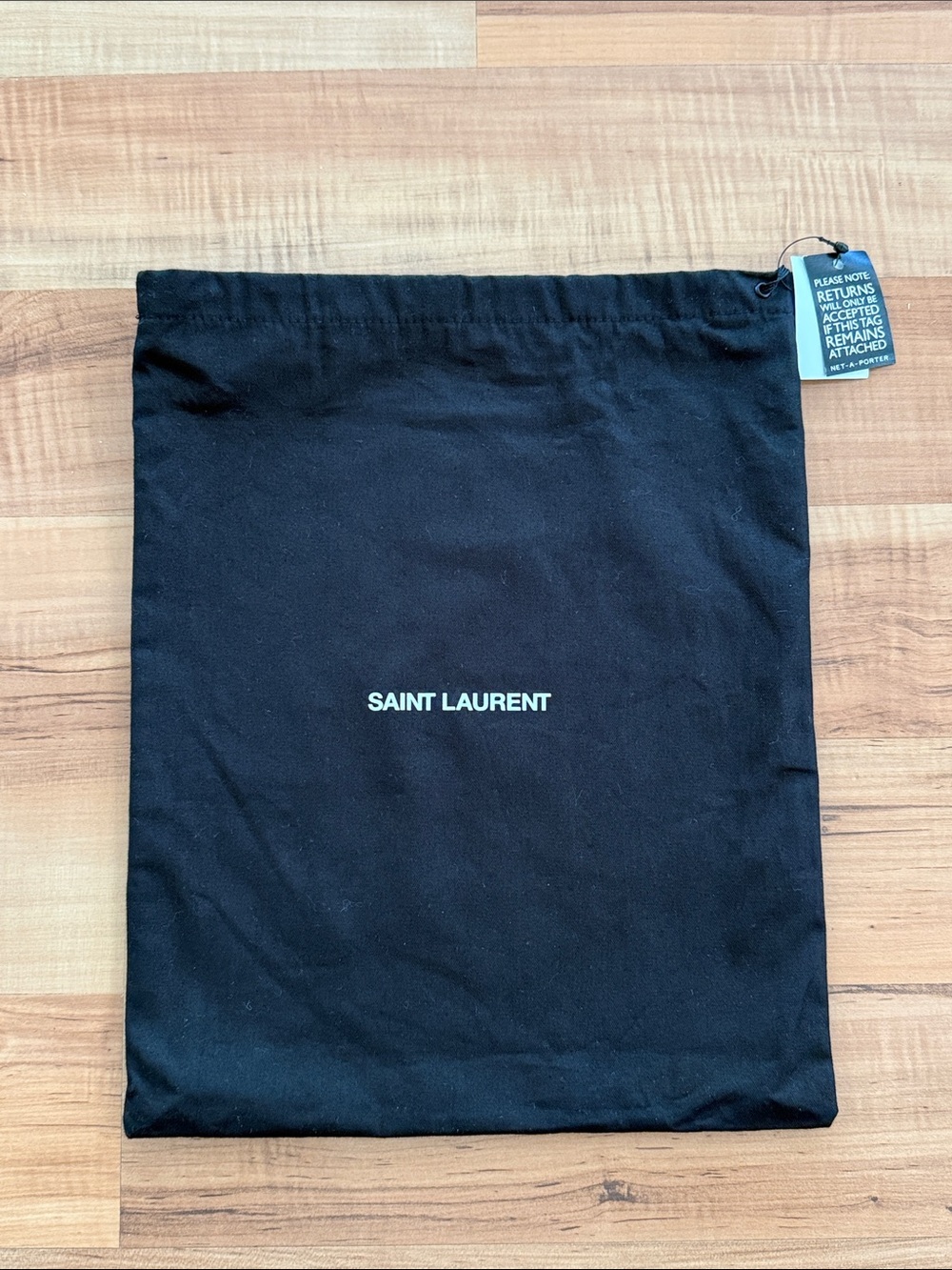 New ~ Saint Laurent Black, Lined,  Drawstring Dust Bag 11” x 13.5”